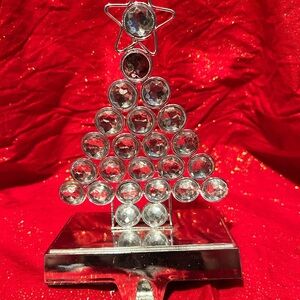 Decorative Christmas stocking holder to place on mantle or shelf - preloved -